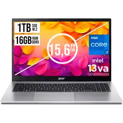 ACER - PORTATIL ASPIRE INTEL CORE I7-13620H SSD 1TB RAM 16GB DDR5 15,6 IPS FHD