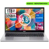 ACER - PORTATIL ASPIRE INTEL CORE I7-13620H SSD 1TB RAM 32GB DDR5 15,6 IPS FHD