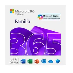 MICROSOFT - Office 365 Familia 15 Meses 6 Usuarios 30 Dispositivos PIN