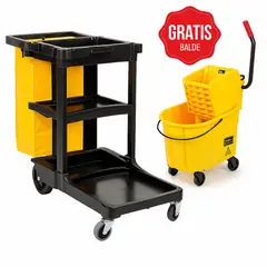 RUBBERMAID - Carro de Limpieza con Bolsa FG617388BLA y Balde FG758088YEL