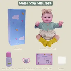 GENERICO - Bebé Reborn Realista Niña Maddie Accesorios y Certificado