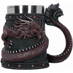 APOLO - Vaso taza Mug Dragón Rojo Imperial Estilo Oriental Coleccionable