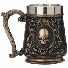 APOLO - Vaso Taza Mug Decorativo Calavera Skull Gótica Estilo Medieval