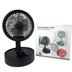 GENERICO - Mini Ventilador de Mesa Plegable Recargable Negro
