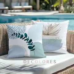 GENERICO - Set x4 Fundas de Cojín Decorativo Azul 45x45 cm Sin RellenoCon Cierre