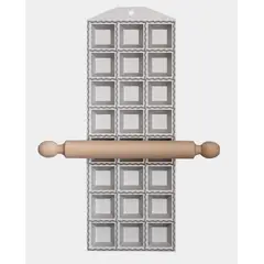 GENERICO - Eppicotispai - Ravioli Maker de aluminio con rodillo, 24 agujeros