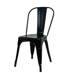 GENERICO - Silla Tolix Metálica Comedor Cafetería Restaurante COLOR NEGRO KIT X2