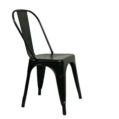 GENERICO - Silla Tolix Metálica Comedor Cafetería Restaurante COLOR NEGRO KIT X4
