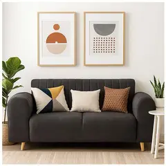 GENERICO - SOFA DE 3 PUESTOS MARSELLA EN TELA ANTIFLUIDOS GRIS GRAFITO