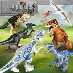 GENERICO - Set de Bloques para Ensamblaje del Mundo Jurásico x 6 Dinosaurios