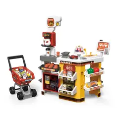 MARKET TOYS - Supermercado Infantil 65 Pcs Con Carrito De Mercado