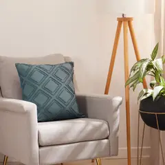 DISTRIHOGAR - Cojín Microfibra Aria Azul 50 x 50 cm