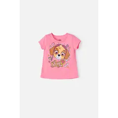 NICKELODEON - Camiseta de Paw Patrol rosada manga corta para niña 2T a 5T
