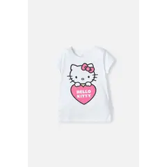 SANRIO - Camiseta de Hello Kitty manga corta blanco para niña