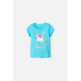 MIC - Camiseta de manga corta azul para niña