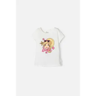MATTEL - Camiseta de Baribie manga corta marfil para niña
