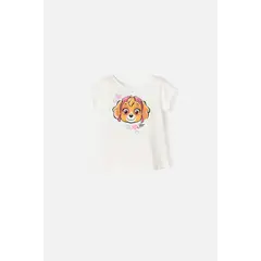 NICKELODEON - Camiseta de Paw Patrol blanca de manga corta para niña 2T a 5T
