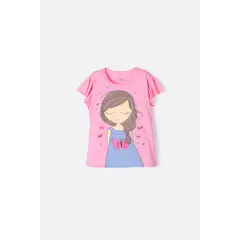 MIC - Camiseta de manga corta rosada para niña