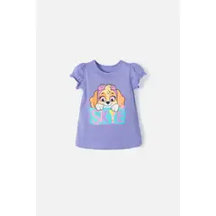 NICKELODEON - Camiseta de Paw Patrol manga corta lila para niña 2T a 5T