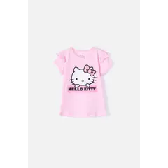 HELLO KITTY - Camiseta de manga corta rosada para niña 2T a 5T