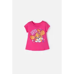 NICKELODEON - Camiseta de Paw Patrol fucsia manga corta para niña