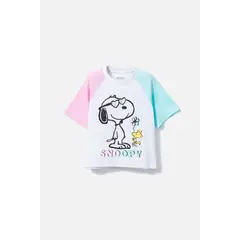 SNOOPY - Camiseta de manga corta multicolor para niña