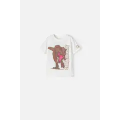 UNIVERSAL - Camiseta de Jurassic manga corta blanca para niño 2T a 5T