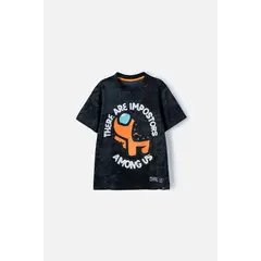 AMONG US - Camiseta de gris estampada para niño