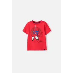 MARVEL - Camiseta Spider-man manga corta roja para niño 2T a 5T