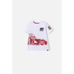 DISNEY - Camiseta de Cars manga corta blanca para Niño 2T a 5T
