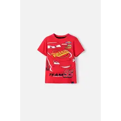 DISNEY - Camiseta de Cars manga corta rojo para niño 2T a 5T