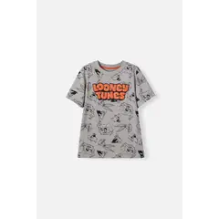 WARNER BROS - Camiseta de Looney Tunes manga corta verde oliva para niño