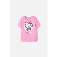 SANRIO - Camiseta de Hello Kitty manga corta rosado para niña