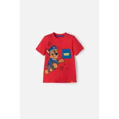 NICKELODEON - Camiseta de Paw Patrol manga corta rojo para niño 2T a 5T