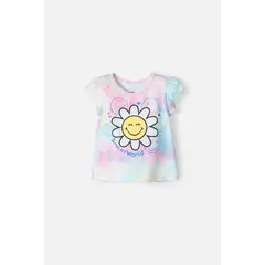 SMILEY - Camiseta de multicolor estampada para niña 2T a 5T