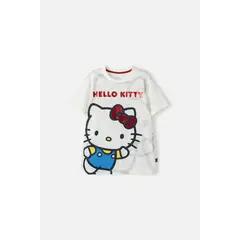 SANRIO - Camiseta de Hello Kitty marfil manga corta para niña