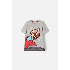 AMONG US - Camiseta de manga corta gris para teens niño