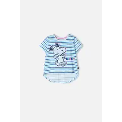 SNOOPY - Camiseta de multicolor cuello redondo para niña