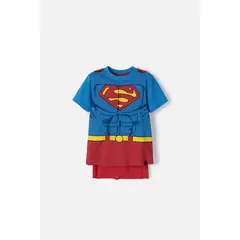 DC COMICS - Camiseta de Superman azul y roja con manualidad 3D para niño 2T a 5T