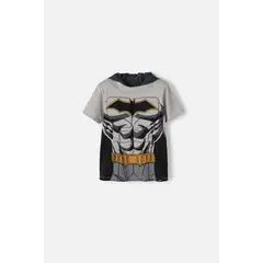 DC COMICS - Camiseta de Batman manga corta gris para niño 2T a 5T
