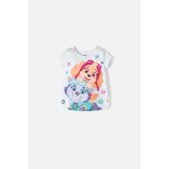 NICKELODEON - Camiseta de Paw Patrol manga corta blanco para niña 2T a 5T
