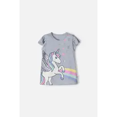 MIC - Camiseta de manga corta gris para niña