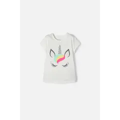 MIC - Camiseta manga corta marfil para niña