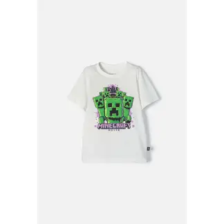 MINECRAFT - Camiseta de marfil estampada en frente para niño