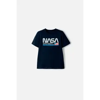 NASA - Camiseta manga corta azul oscuro para niño 2T a 5T