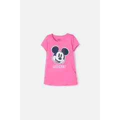 DISNEY - Camiseta de Mickey Mouse manga corta rosada para niña
