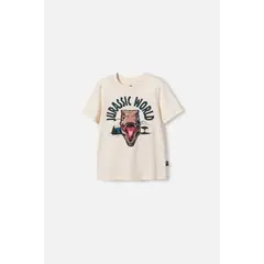 UNIVERSAL - Camiseta de Jurassic World café manga corta para niño 2T a 5T