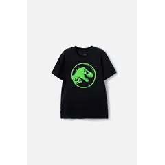 UNIVERSAL - Camiseta de Jurassic World negra manga corta estampada para niño