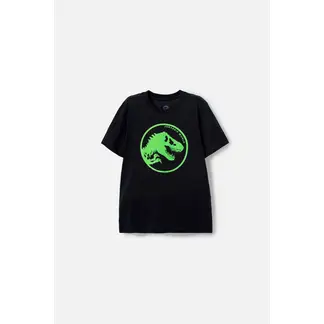 UNIVERSAL - Camiseta de Jurassic World negra manga corta estampada para niño