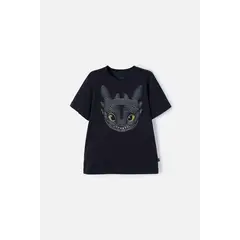 UNIVERSAL - Camiseta Cómo entrenar a tu dragón negra manga corta para niño